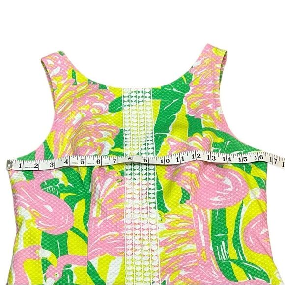Lilly Pulitzer Women’s Textured Tropical Flamingo Print Sheath Dress, Size 8 - Picture 8 of 10
